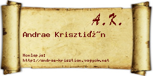 Andrae Krisztián névjegykártya